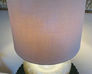 $70 
Mercury glass lamp with linen shade&nbsp;