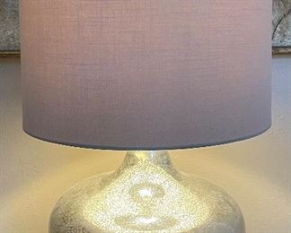 $70 
Mercury glass lamp with linen shade&nbsp;