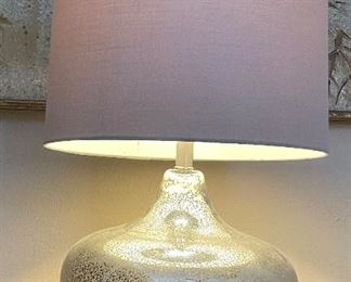 $70 
Mercury glass lamp with linen shade&nbsp;