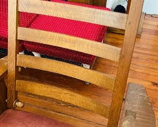 $1,000 
Stickley signed reclining armchair - leather stained&nbsp;