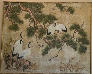 $350 
Large Crane canvas paintd by Lee Reynolds 60x54
