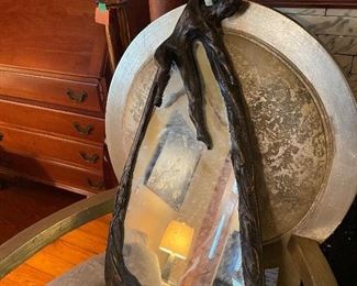 $350 
Mirror handcrafted signed L.Estano with female figure 12Wx18T