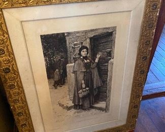 JC Slocombe English 19th century etching 