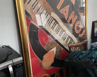$750 Vintage piano poster 