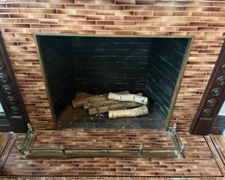 Brass fireplace fender