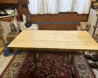 Maple butcher block kitchen/dining table 
