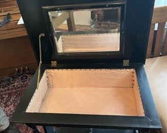 Ebonized Anglo-Japanesque Dressing Table with lift top and beveled mirror