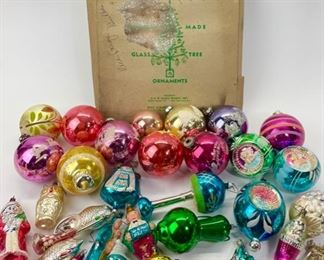 Vintage Shiny Brite Christmas ornaments and other ornamants