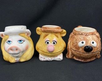 3 1970s The Muppets Jim Henson Sigma the Tastesetter Collectible Mugs