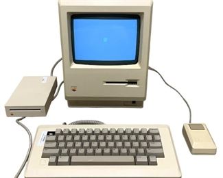 Apple MacIntosh 512K Mac Computer w/ an Apple Keyboard, Mouse, and a 800K External Hard Drive