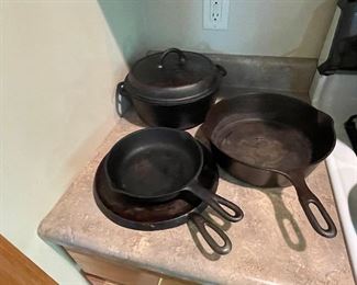 Cast Iron. Griddle is a Griswold.