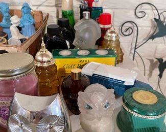 Not the usual Avon bottles! Golfer, Football player, catchers mitt,the Captial, owls!