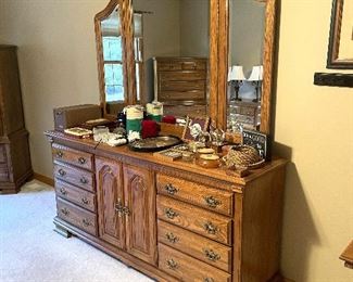 Matching dresser with mirror