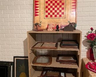 Antique frames, carom board with rings