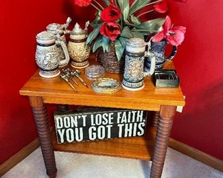 Antique turned-leg table