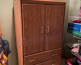 Storage cabinet. Telephone lamp