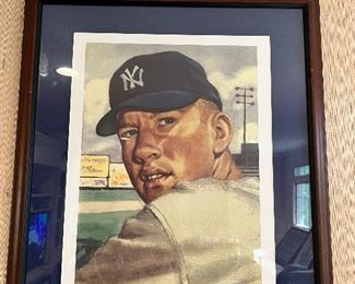 Mickey Mantle signed numbered print