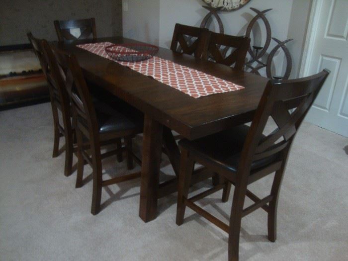 35" h Pub table with 6 chairs