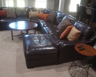 4-pc leather sectional sofa