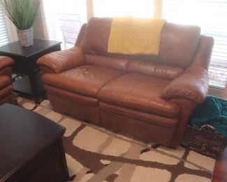 Natuzzi brown leather loveseat