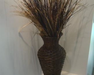 Tall basket with grass