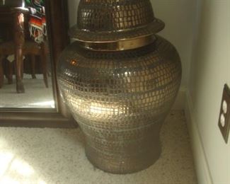Large 30" gold Ginger jar