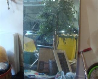 Large plate glass mirror