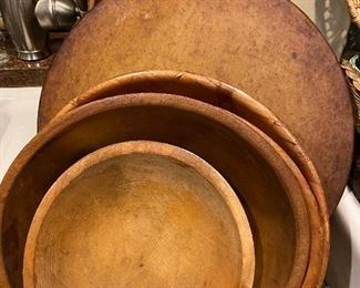 Vintage wooden bowls