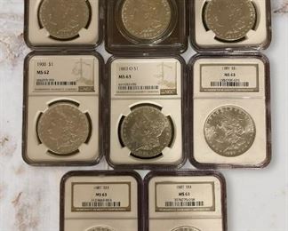 Graded MORGAN Silve Dollars