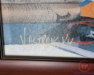 Signed Limited Edition Framed Giclee "Chez Bella" by VICTOR OSTROVSKY