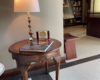 Ball and Claw Foot Round Wood Side Table