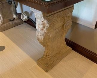 Console Table with Cast Stone Lion Base(s)