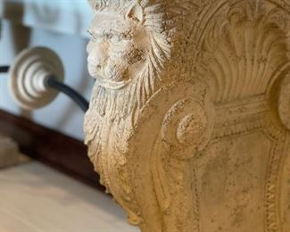 Console Table with Cast Stone Lion Base(s)