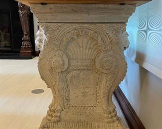 Console Table with Cast Stone Lion Base(s)