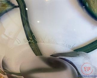 LOTTON Art Glass Vase signed by DAVID LOTTON 2000