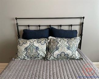 Full Size Bed with Wrought Iron Headboard