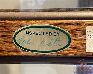 ETHAN ALLEN Oak Grandfather Clock - Oak Case with Burl Veneer Accents, Arched Pediment, Fluted Half Columns with Brass Ends