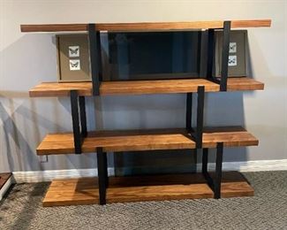 Industrial Style Wood Shelving Unit