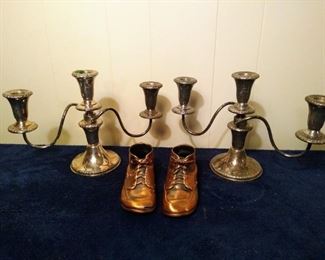 Silver plate candle sticks