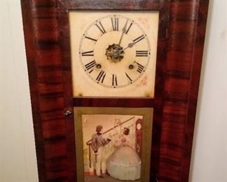 Reverse painted scene 