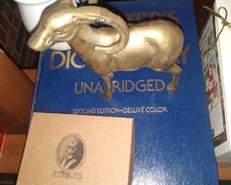 Brass ram and large dictionary 