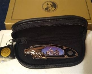 Franklin mint Harley Davidson knife in box 