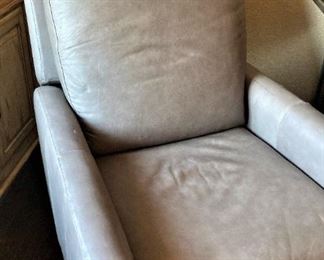 Gray leather recliner