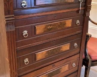 Consigned 5-drawer Eastlake chest