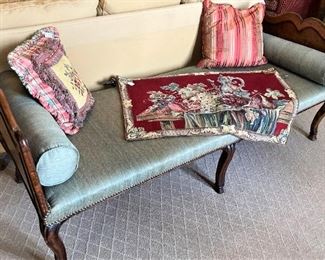 Custom upholstered antique day bed/bed bench