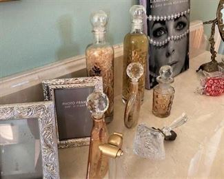 Some of the many perfume bottles