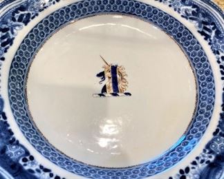 Antique plate -  Export blue enamel Fitzhugh porcelain