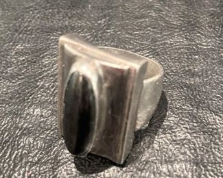 Sterling ring with black stone