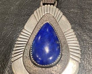 Sterling silver and lapis pendant 