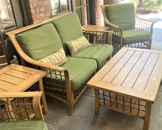 Blonde set of patio furniture